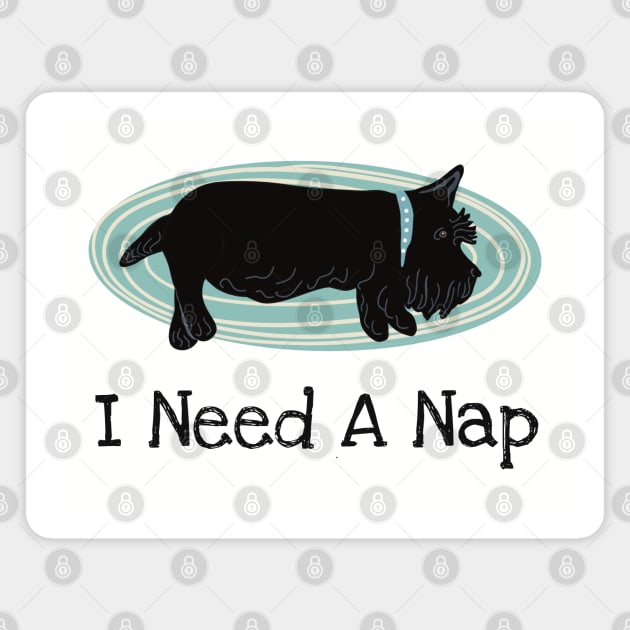 Scottie Dog Needs a Nap Magnet by Janpaints